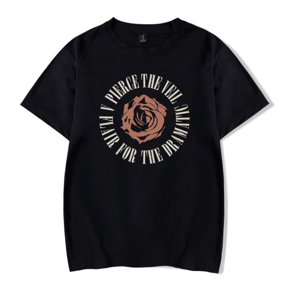 A Flair for the Dramatic Rose T-Shirt Black