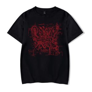 Pierce The Veil - Misadventures Cover in Red Print T-Shirt